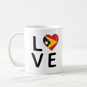 Caneca De Café Amor - Bandeira de Timor Leste