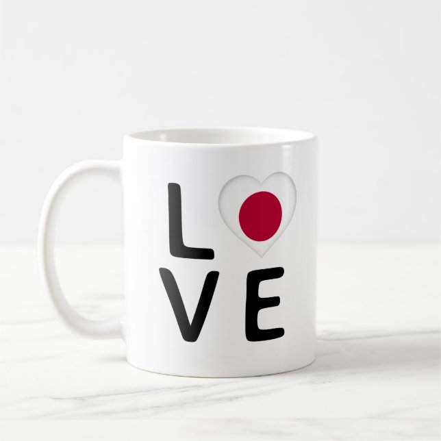 Caneca De Café Amor - Bandeira do Japão (Esquerda)