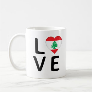 Caneca De Café Amor - Bandeira do Líbano