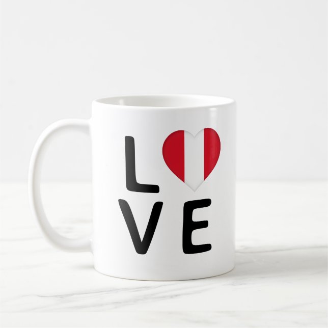 Caneca De Café Amor - Bandeira do Peru (Esquerda)