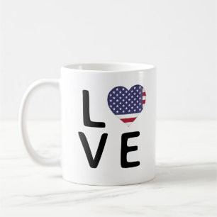 Caneca De Café Amor - Bandeira dos Estados Unidos