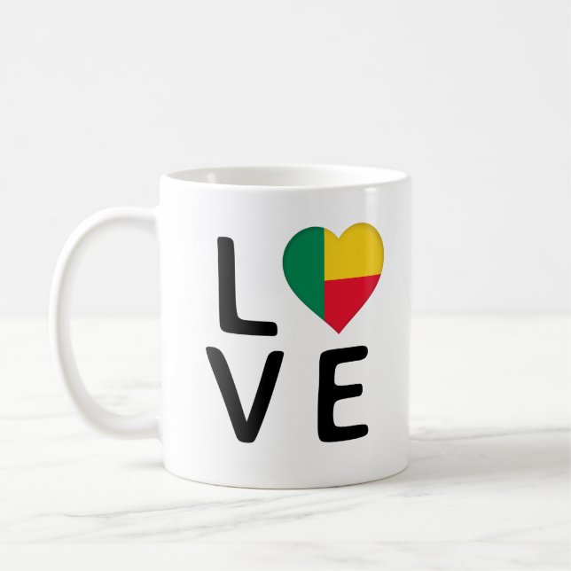 Caneca De Café Amor - Benin Flag (Esquerda)