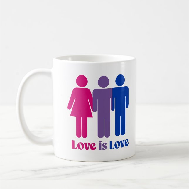 Caneca De Café Amor Bissexual é Amor Masculino (Esquerda)