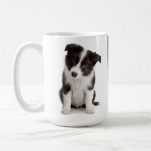 Caneca De Café Amor, Black and White Border Collie Puppy Dog Mug