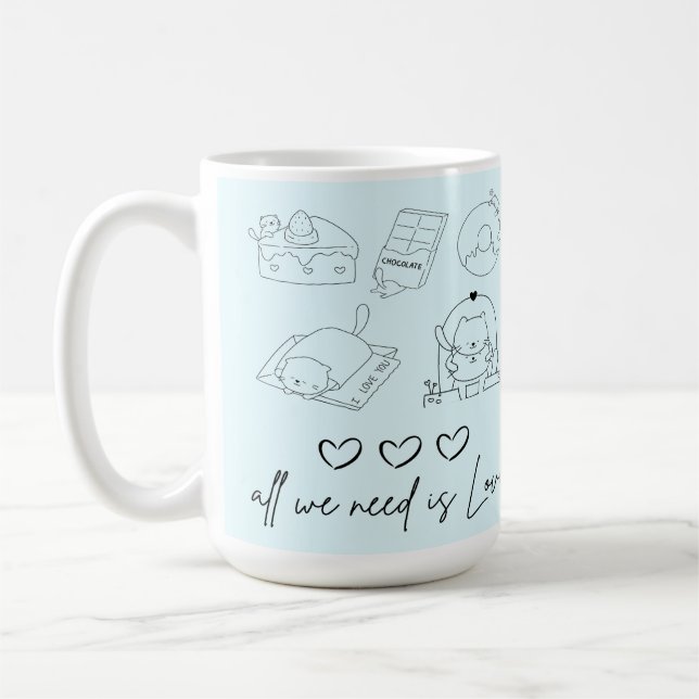 Caneca De Café Amor bonito de kawaii (Esquerda)