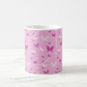Caneca De Café Amor Borboleta Rosa-Rosa