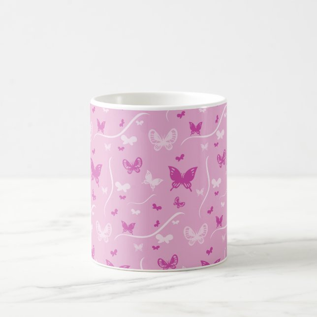 Caneca De Café Amor Borboleta Rosa-Rosa (Centro)