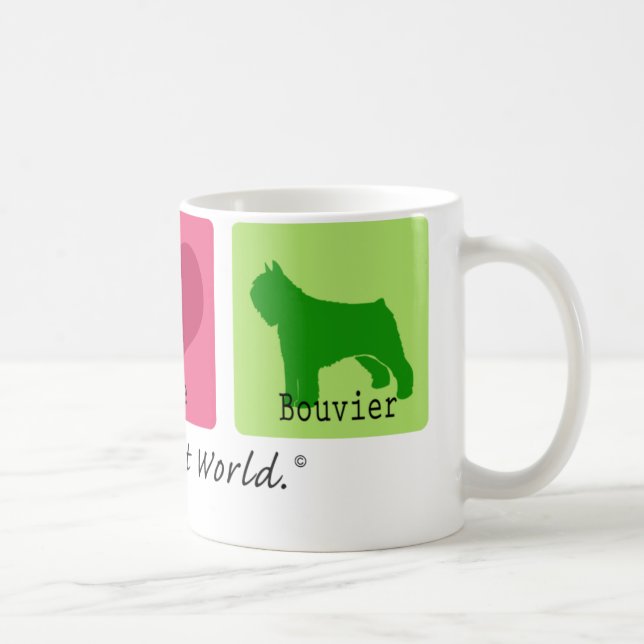 Caneca De Café Amor Bouvier da paz (Direita)