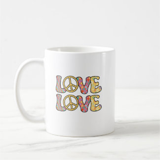 Caneca De Café Amor com Hippie retrô
