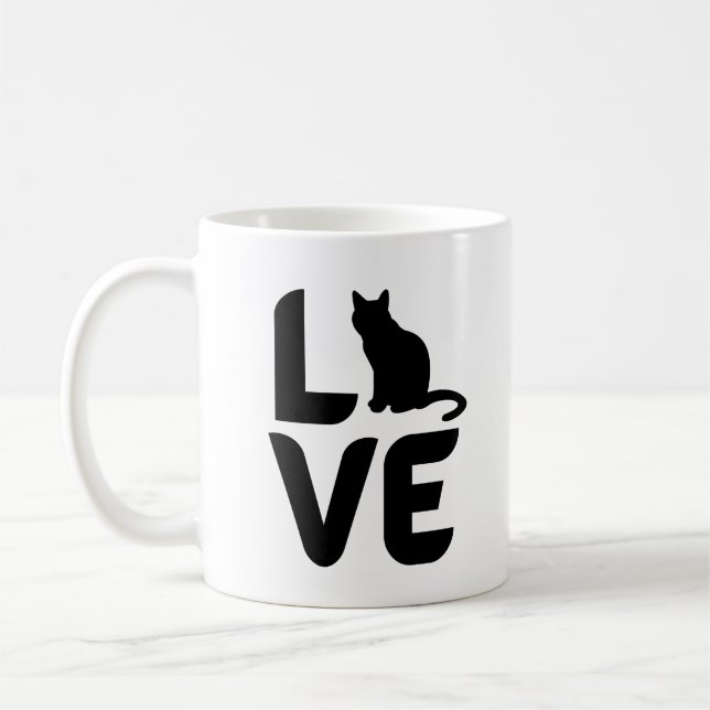 Caneca De Café Amor com um Gato como O (Esquerda)