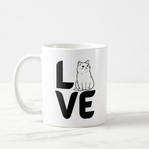Caneca De Café Amor com um Gato como O