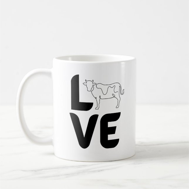 Caneca De Café Amor com Vaca como O (Esquerda)