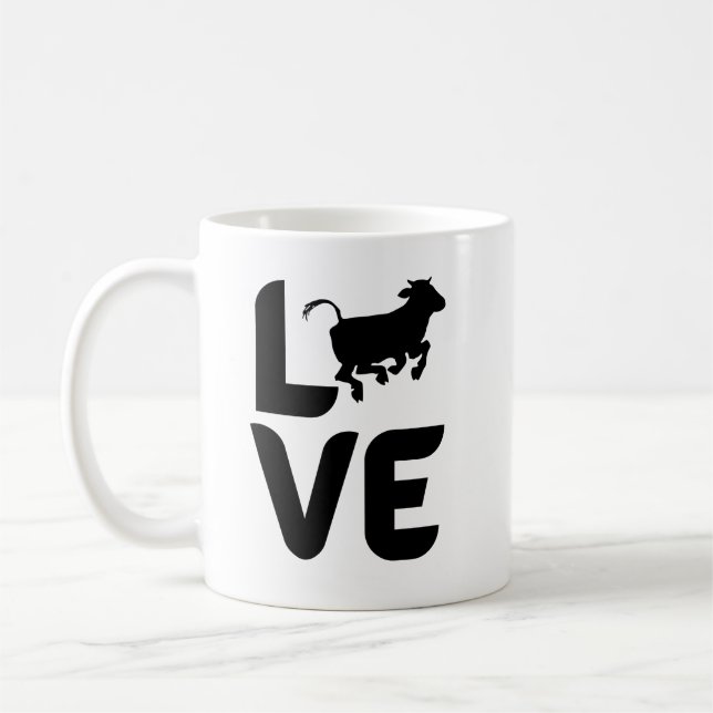 Caneca De Café Amor com Vaca como O (Esquerda)