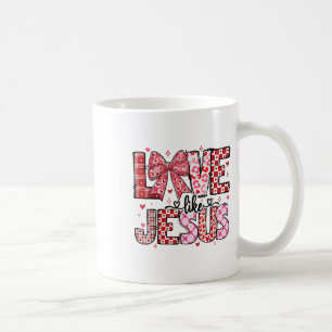 Caneca De Café Amor Como Jesus Cute Groovy Coquette Laço Cristão