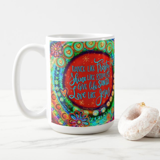 Caneca De Café Amor Como Jesus Natal Festivo (Com Donut)