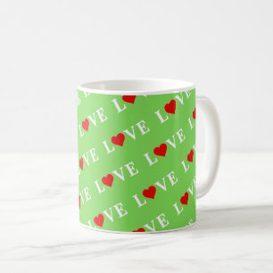 Caneca De Café AMOR, coração, minimalista, baseado em texto, ti