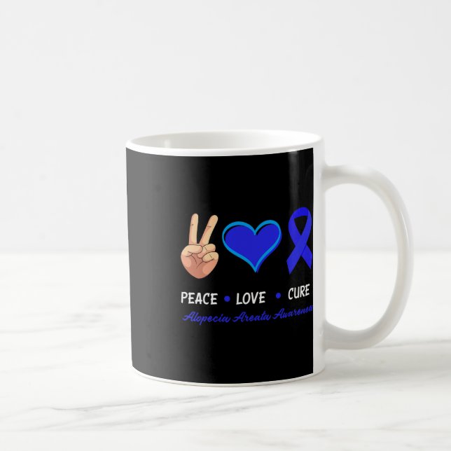 Caneca De Café Amor Cure Alopecia Areata Consciência (Direita)