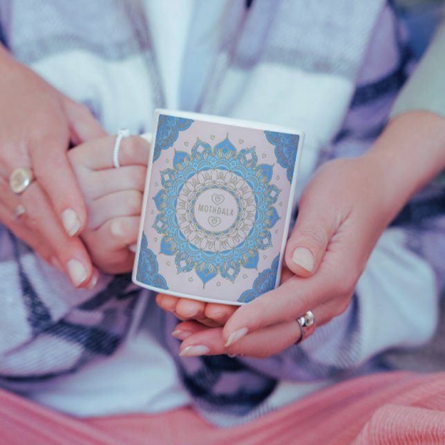 Caneca De Café Amor da Mãe Mandala Mod Floral (Criador carregado)