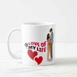 Caneca De Café Amor da minha vida, Dois Corações, Corações Vermel