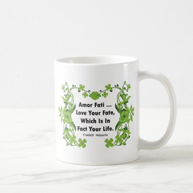 Caneca De Café Amor das citações de Nietzsche seu destino… (Direita)