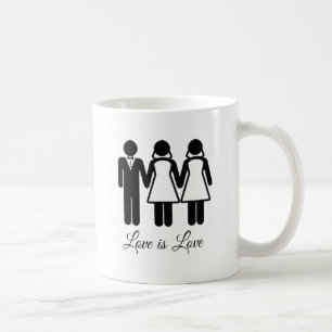 CANECA DE CAFÉ AMOR DE CASAMENTO BISEXUAL É AMOR