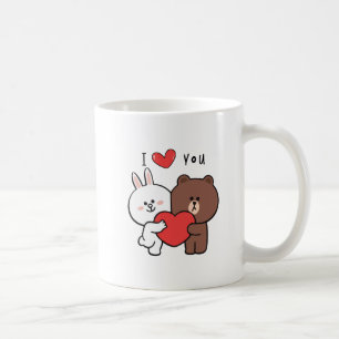 Caneca De Café Amor de coelhinho de urso castanho