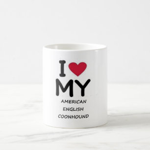 Caneca De Café amor de coonhound inglês americano