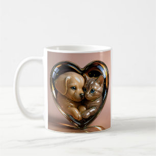 Caneca De Café Amor de Coração de Vidro