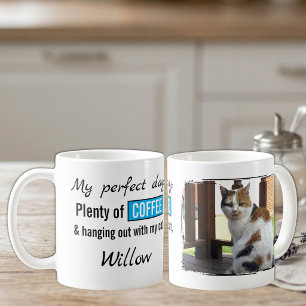 Caneca De Café Amor de estimação gato cachorro café azul