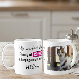 Caneca De Café Amor de estimação gato cachorro café rosa