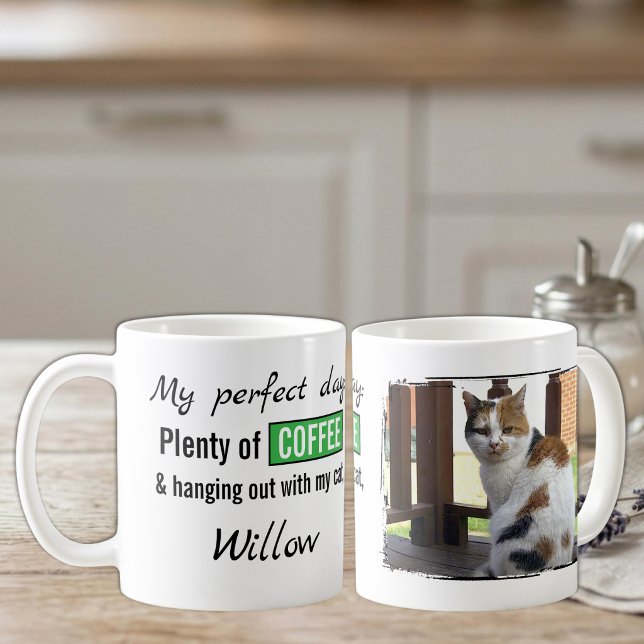 Caneca De Café Amor de estimação gato cachorro café verde (Criador carregado)
