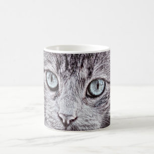 Caneca De Café Amor de Gatinho Gatinho Fofo com Olhos Azuis Lumin