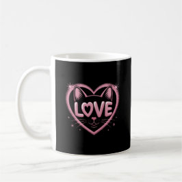 Caneca De Café Amor de Gato Espelhante