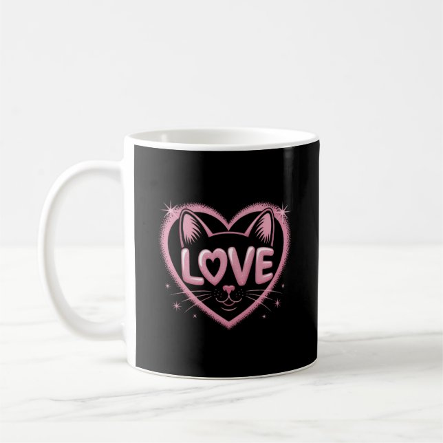 Caneca De Café Amor de Gato Espelhante (Esquerda)