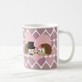 Caneca De Café Amor de ouriço com Corações