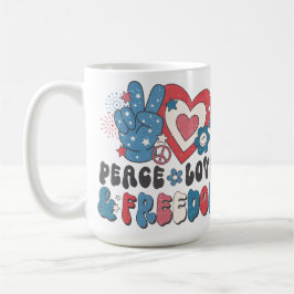 CANECA DE CAFÉ AMOR DE PAZ E LIBERDADE NÃO FASCISMO