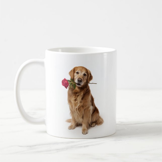 Caneca De Café Amor de Retriever Dourado (Esquerda)