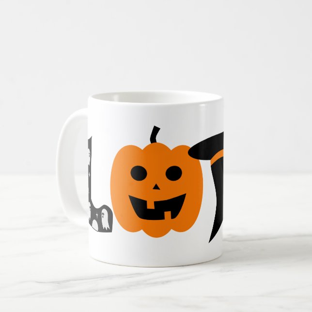 Caneca De Café amor divertido de halloween (Frente Esquerda)