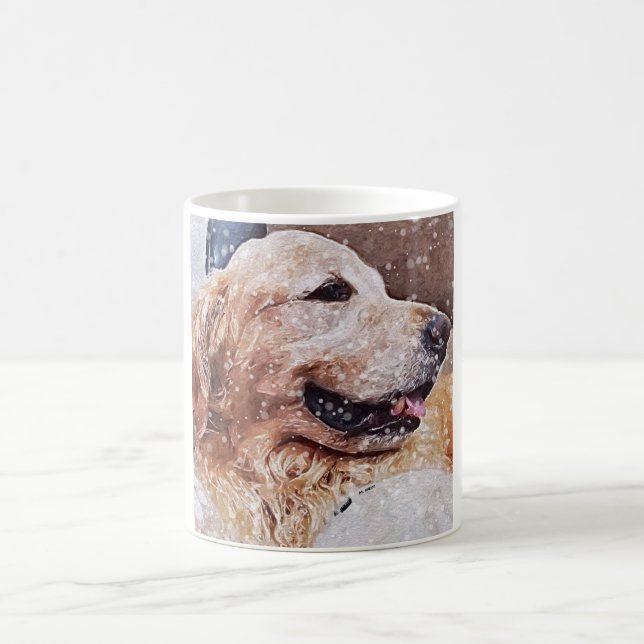 Caneca De Café Amor do golden retriever (Centro)