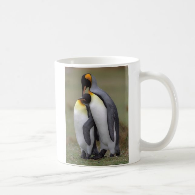 Caneca De Café Amor do pinguim de rei (Direita)