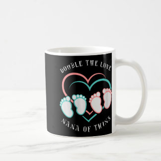 Caneca De Café Amor Duplo das Mulheres Nova Nana Avó de Gêmeos R