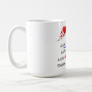 Caneca De Café Amor e chuva poem vermelho e preto
