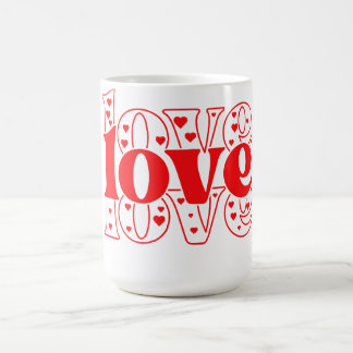 Caneca De Café Amor e Corações