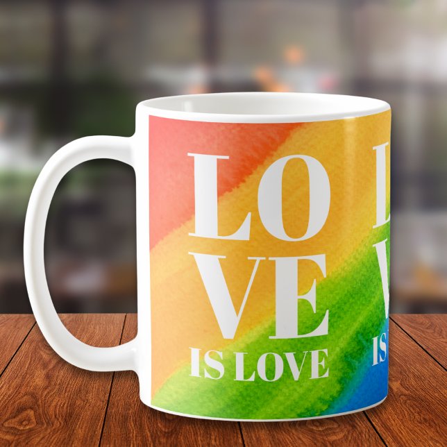 Caneca De Café Amor É Orgulho Arco-Íris (Criador carregado)