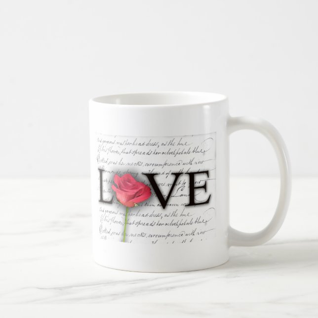 Caneca De Café Amor e um rosa (Direita)