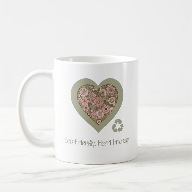 Caneca De Café Amor ecológico e cardíaco (Esquerda)