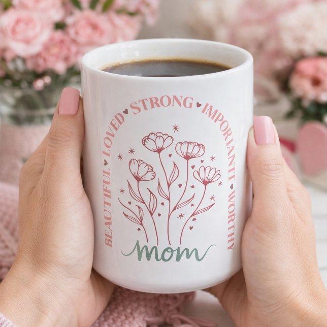 Caneca De Café Amor em Festa para a Mamãe (Criador carregado)