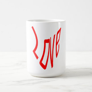 Caneca De Café Amor em Letras Vermelhas