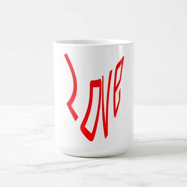 Caneca De Café Amor em Letras Vermelhas (Centro)