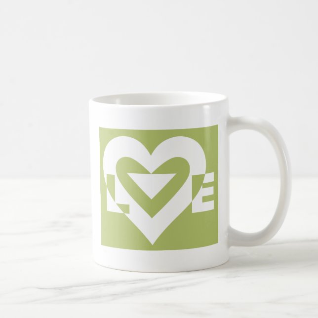 Caneca De Café Amor em Sage Green (Direita)